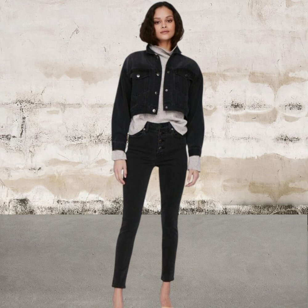 Pistola Women's Black Aline High Rise Skinny Jeans Size 25